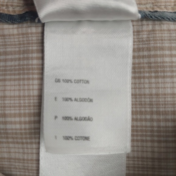 North Face Shirt Mens XL Tan Plaid Long Sleeve Cotton Button Down Workwear Dad - Picture 5 of 7